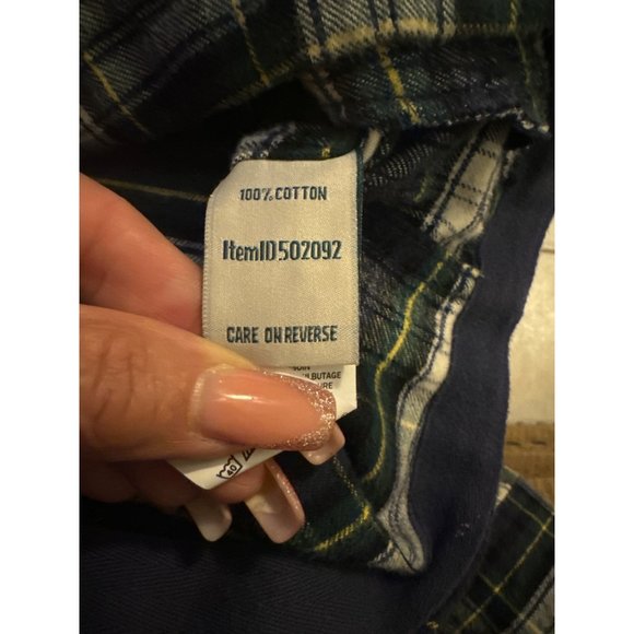 LL Bean, women’s green plaid, long sleeve, flannel relaxed, fit size, medium - Picture 8 of 8
